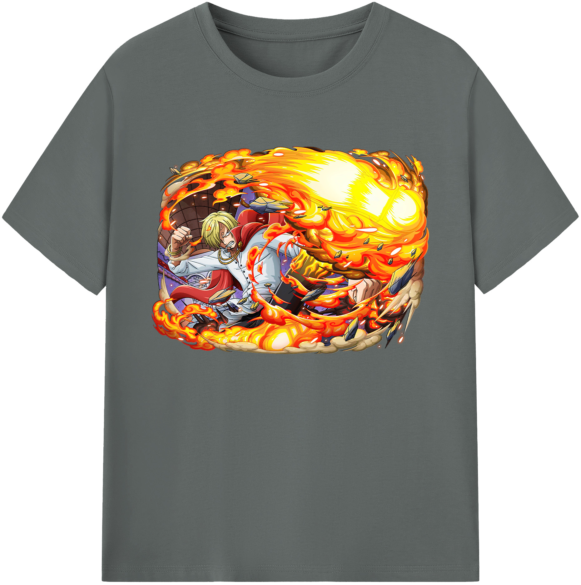 （画像用） ワンピース サンジ ONE PIECE Sanji 綿100％ メンズ半袖Tシャツ｜肌触りやわらか＆通気性